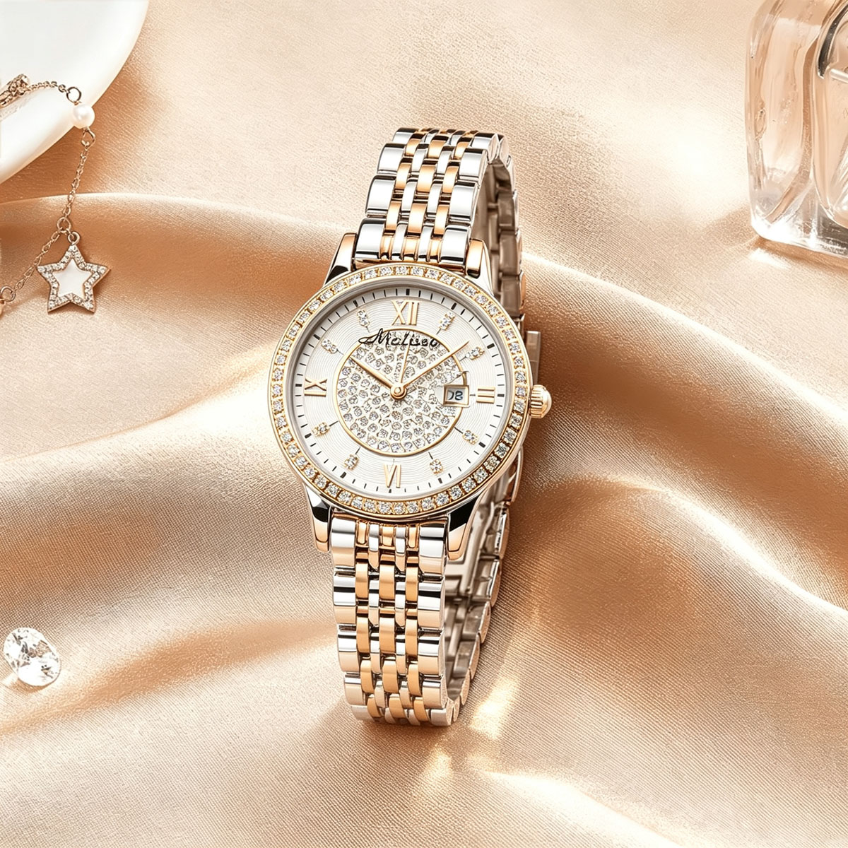 Luxury Watch Discount - ลดราคา นาฬิกาข้อมือเซรามิกสำหรับผู้หญิง ระบบควอตซ์ญี่ปุ่น ดีไซน์หรูหรา สายแบบกำไลประดับเปลือกหอยและเพชรเทียม เหมาะเป็นของขวัญวันเกิดสำหรับสาวๆ
