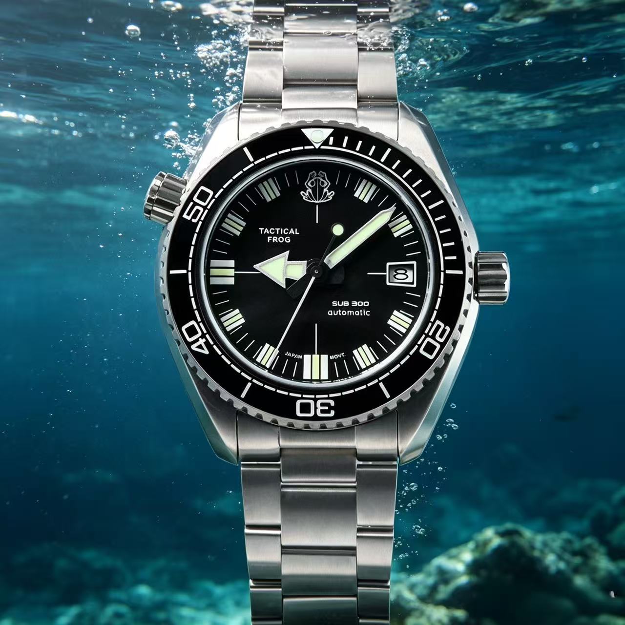 Titanium Sport Watch - แทคติคอล ฟร็อก นิว เมนนาฬิกาอัตโนมัติ 41 มม.นาฬิกาข้อมือไทเทเนียมดำน้ำ