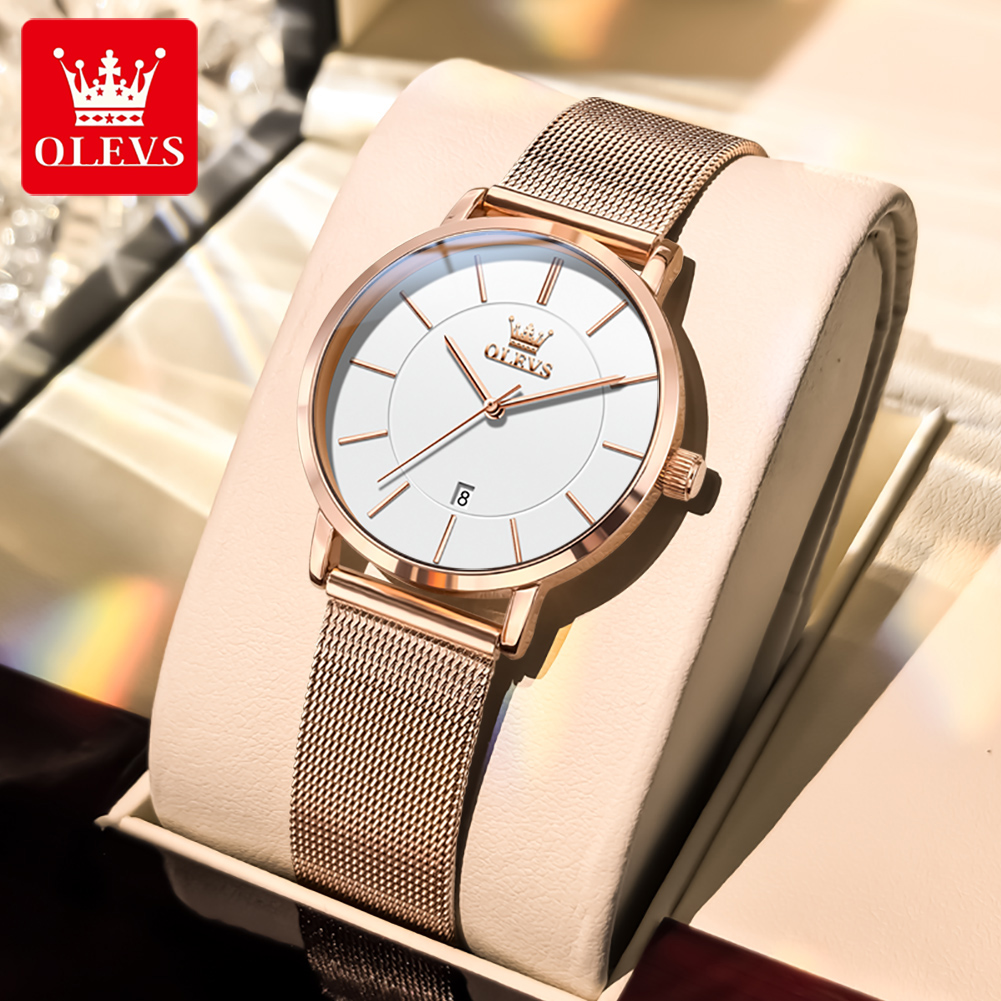 Dress Watch Ultra Thin - นาฬิกาข้อมือผู้หญิง OLEVS 5869 ขายดี รุ่นบางเฉียบ 6.5