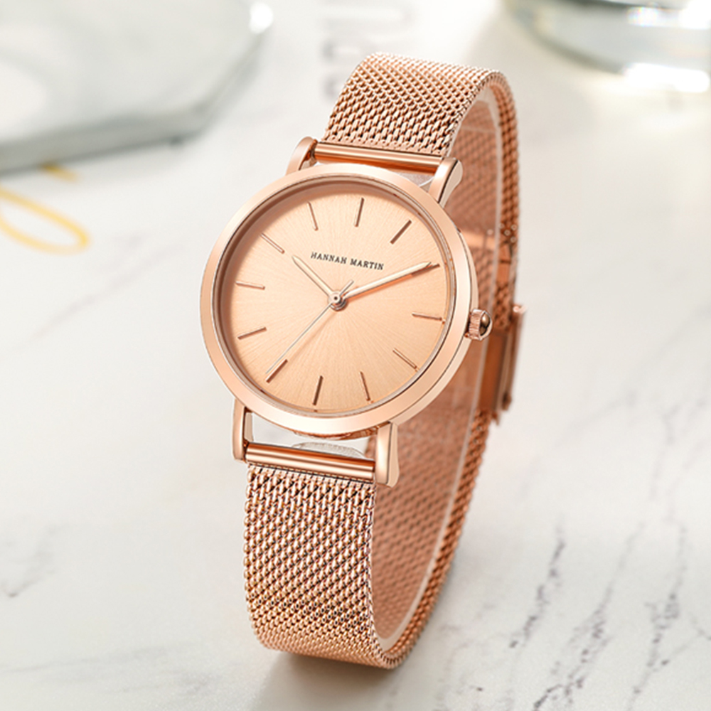 Dress Watch Ultra Thin - 36มม.การออกแบบที่เรียบง่ายผู้หญิงคลาสสิกRose Goldสแตนเลสตาข่ายหญิงญี่ปุ่นควอตซ์กันน้ำผู้หญิงนาฬิกา
