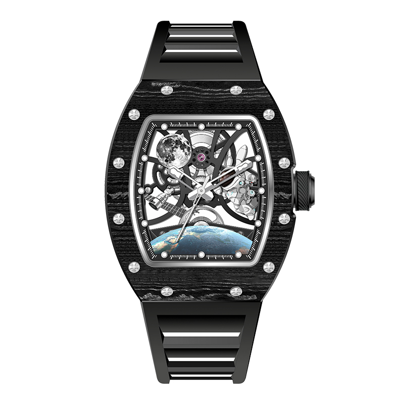 Luxury Watch Trading - นาฬิกาข้อมือผู้ชาย Barrel Hollow Mechanical Watch Richard