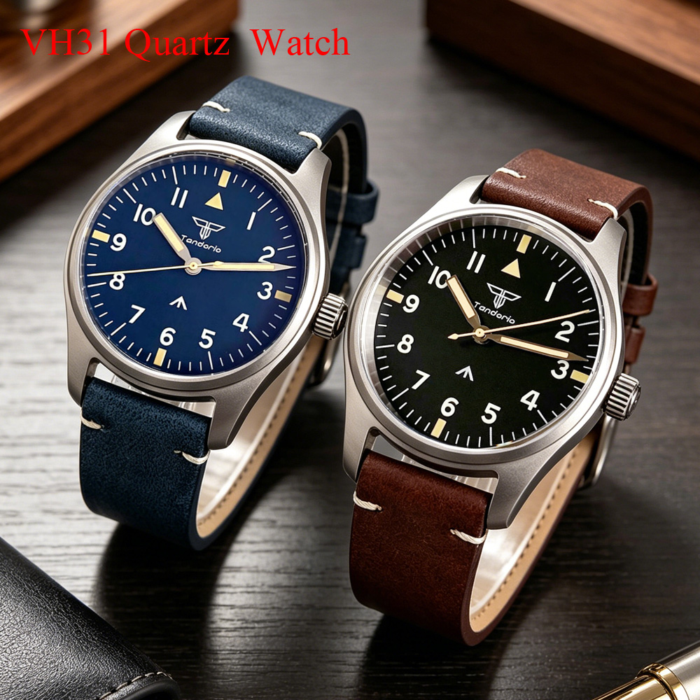 Titanium Sport Watch - นาฬิกาข้อมือผู้ชาย Tandorio 39 มม. ตัวเรือนไทเทเนียม กระจกแซฟไฟร์