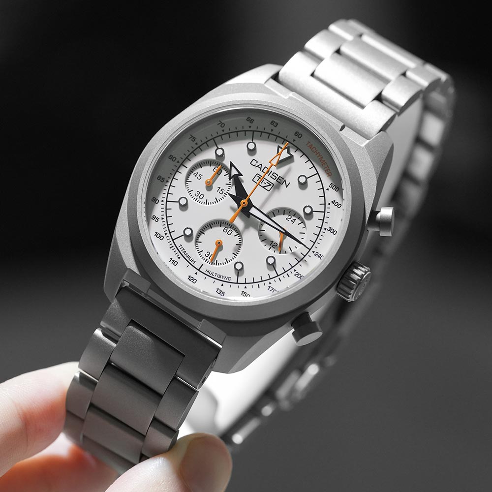 Titanium Sport Watch - CADISEN TI-7 MULTISYNC นาฬิกาข้อมือผู้ชายสายไทเทเนียม ระบบควอตซ์โครโนกราฟ กลไกญี่ปุ่น