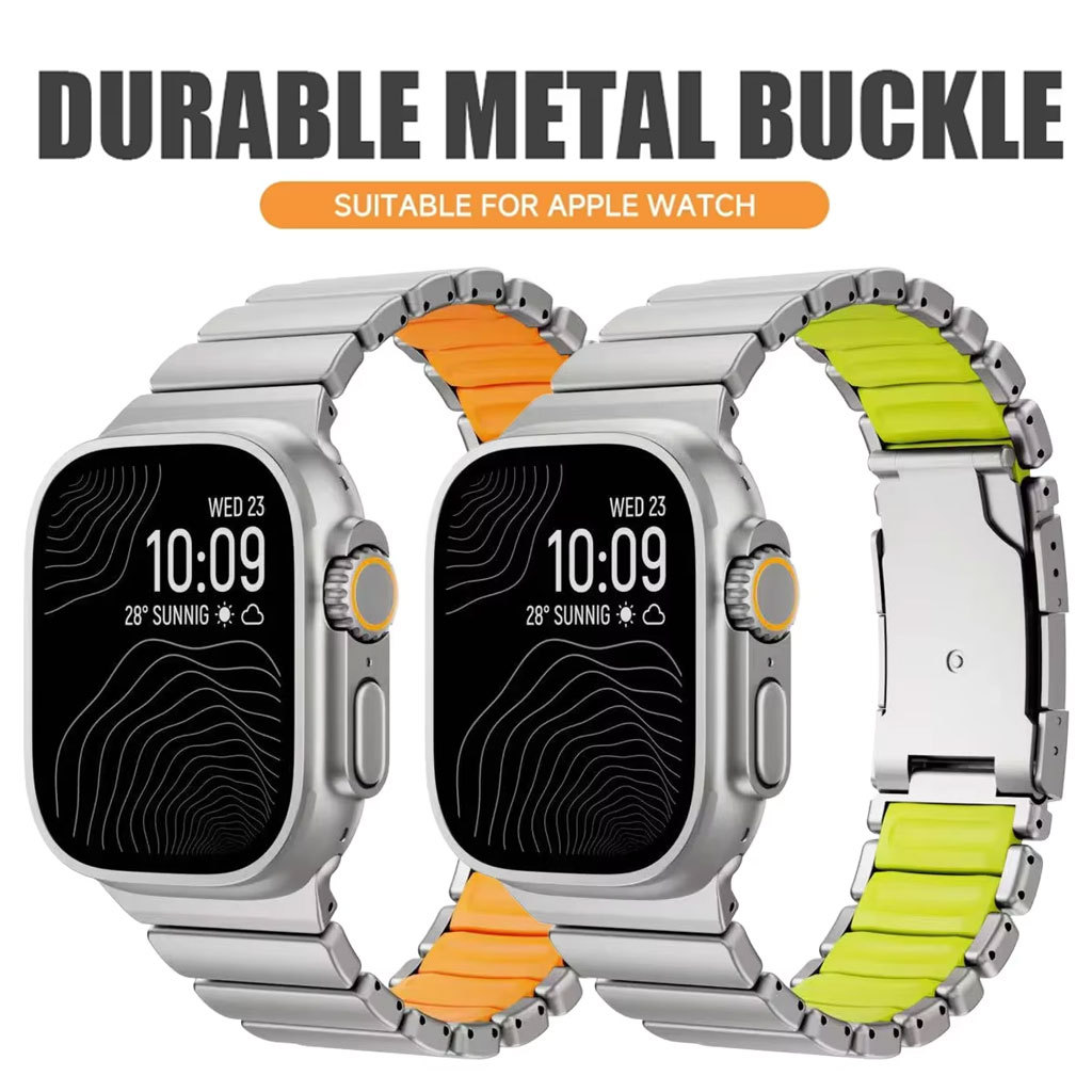 Luxury Watch Ap - สายซิลิโคนไทเทเนียมสำหรับ Apple Watch Ultra 3/2 ขนาด
