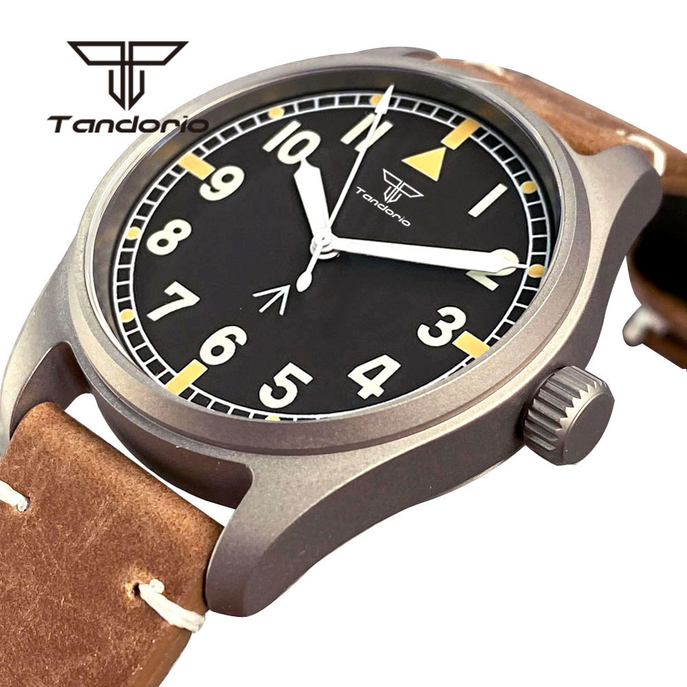 Titanium Sport Watch - Tandorio ไทเทเนียม NH35A 39 มม.อัตโนมัติ Pilot