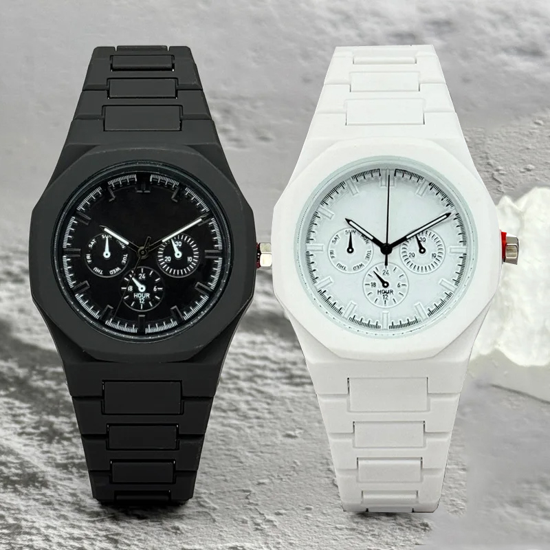 Luxury Watch Safe - แบรนด์ที่มีชื่อเสียงนาฬิกาข้อมือแฟชั่นผู้หญิงสามตาปลอม นาฬิกาควอตซ์ สายพลาสติก นาฬิกาข้อมือสุภาพสตรี นาฬิกาหรูหรา