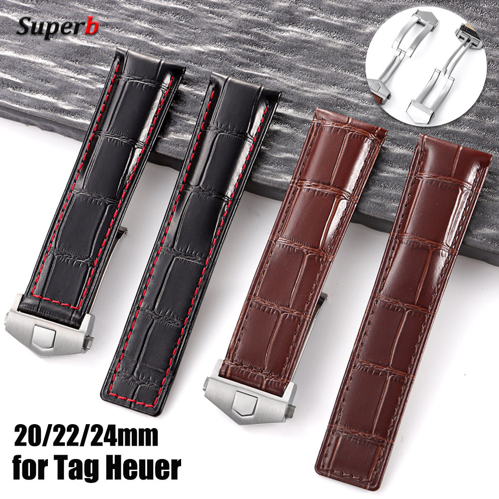 สายนาฬิกาหนังวัว 20/22/24 สำหร - Tag Heuer Is Luxury Watch บทวิจารณ์และราคา