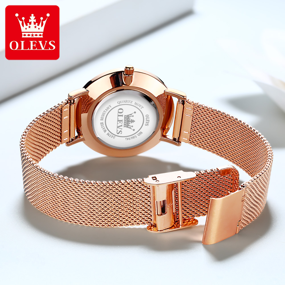 นาฬิกาข้อมือผู้หญิง OLEVS 5869 - Dress Watch Ultra Thin บทวิจารณ์และราคา