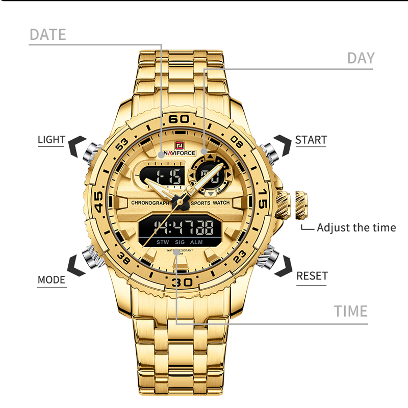 NAVIFORCE นาฬิกาควอทซ์ของผู้ชา - Luxury Watch Trading บทวิจารณ์และราคา