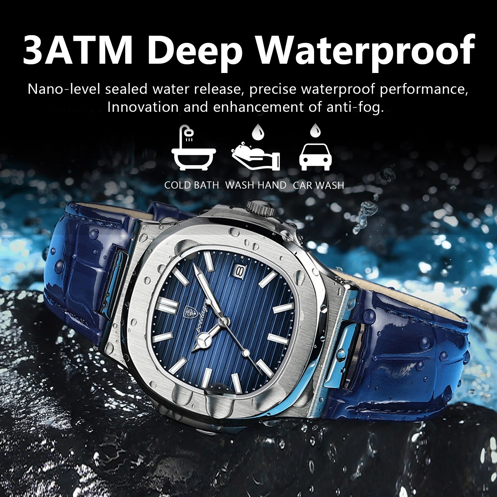 POEDAGAR Luxury Square Man นาฬ - Luxury Watch Top 10 บทวิจารณ์และราคา