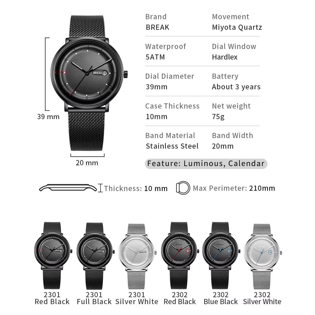 TOP Unique Creative นาฬิกาผู้ช - Dress Watch Ultra Thin บทวิจารณ์และราคา