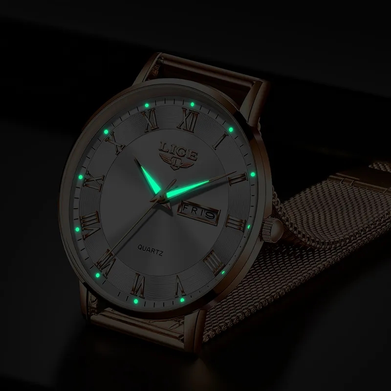 LIGE แฟชั่นผู้หญิงนาฬิกาแบรนด์ - Dress Watch Ultra Thin บทวิจารณ์และราคา