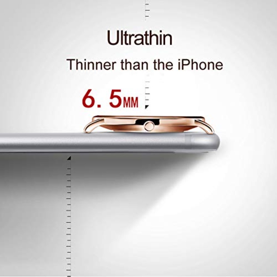 OLEVS นาฬิกาหนังผู้ชายสีดำบางเ - Dress Watch Ultra Thin บทวิจารณ์และราคา